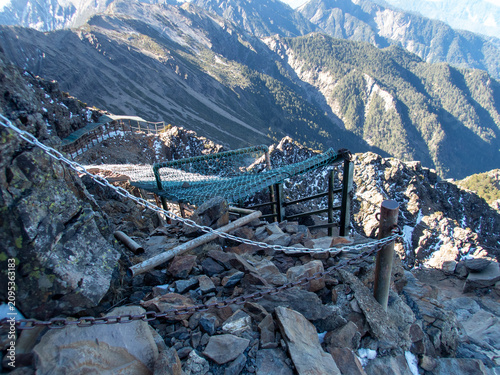 Mount Jade trekking route and summit scenery in Yushan National Park, Taiwan