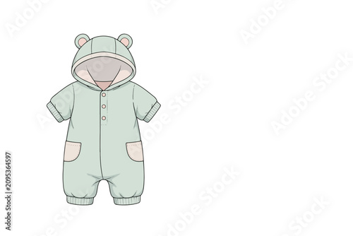 Baby romper with hood