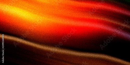 Photography Abstract fabric background featuring silky red orange and yellow waves with grainy texture for artistic design composition