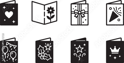 Cuadro en lienzo Flat design book icons with holiday and celebration symbols Vector