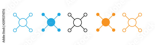 Foto Central Hub Network Icons  Connection Vector Set