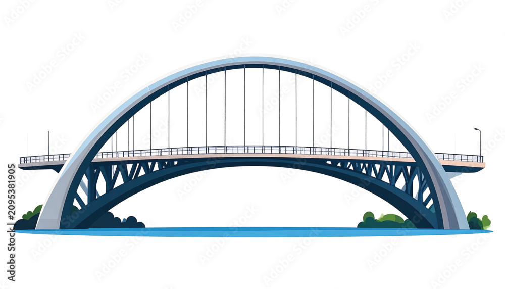 Fototapeta premium Modern Architectural Bridge Vector Illustration Design