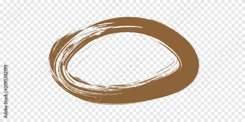 Photos Brown hand drawn circle brush stroke with handdrawn artistic creative isolated o