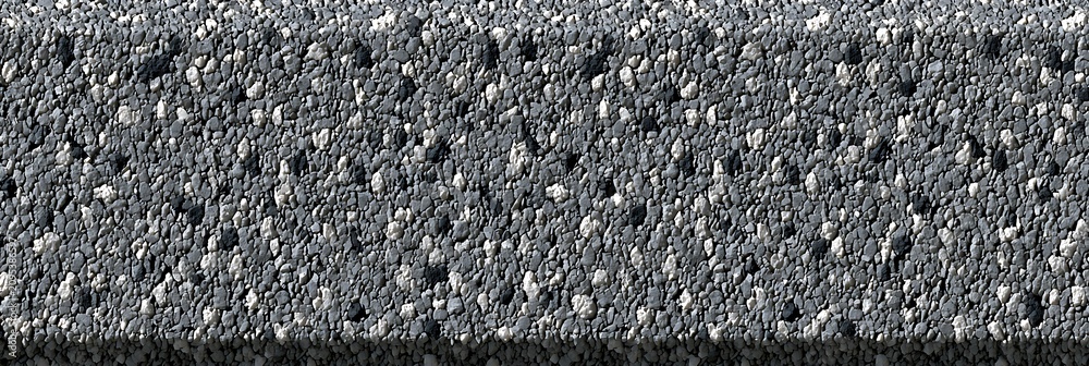 Fototapeta premium Stone path texture seamless pattern of architectural gravel floor. Aerial top view of Stone landscaping road construction material.