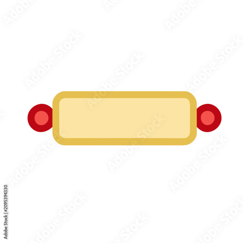Yellow rectangle with red circles on ends