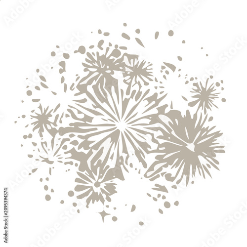 Abstract floral pattern with scattered dots