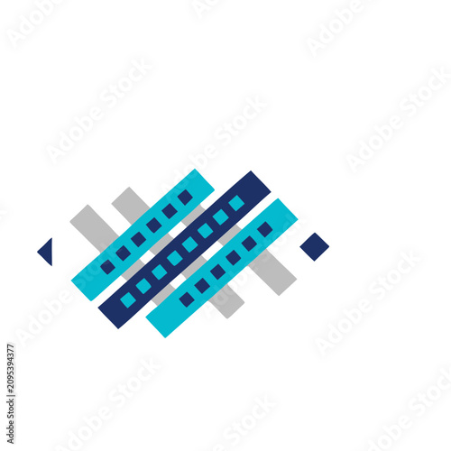 Abstract geometric pattern with lines and squares