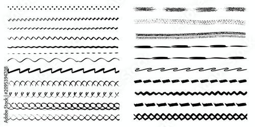 Foto hand drawn lines and brush strokes pattern on white background organic scribble