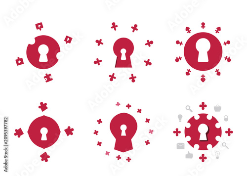 Various Keys and Locks Symbolizing Security and Privacy Concepts Around Information Access