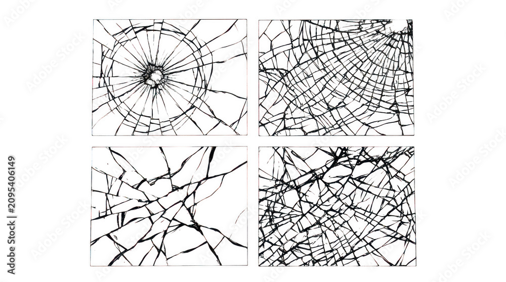 Obraz premium Black geometric line patterns set isolated on transparent background