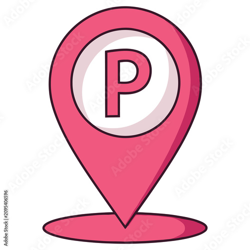 Pink Parking Location Map Pin Icon Showing A Letter P Symbol For Vehicle Storage