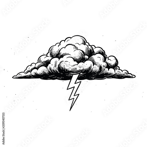 Lightning Storm Cloud Weather Illustration