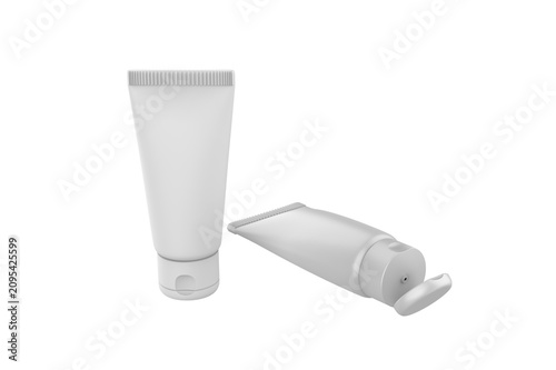 Cosmetic Tube Mockup Isolated On White Background. 3d illustration