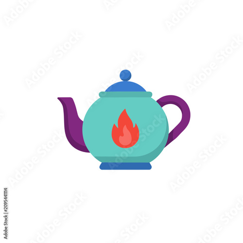Teapot with flame icon
