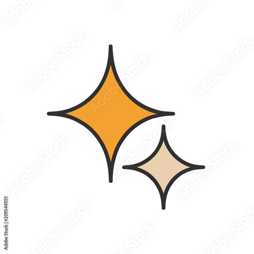Two Sparkling Star Shapes