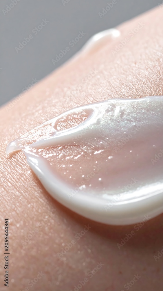 Fototapeta premium Luxury Cosmetic Texture on Skin, Editorial Skincare Campaign and Beauty Science Concept 