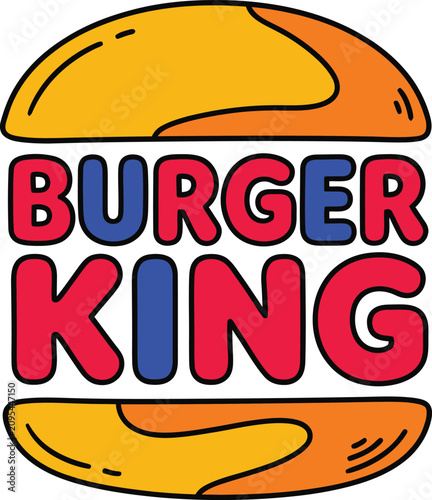 Stylized burger concept graphic with bun halves fast food sandwich creative