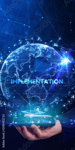 IMPLEMENTATION, web technology concept. Business, Technology, Internet and network concept.