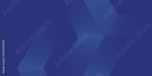 Minimalist fintech presentation banner with blue hexagonal mesh network.