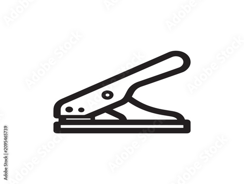 Hole punch icon. Office paper tool symbol. Stationery supply equipment.