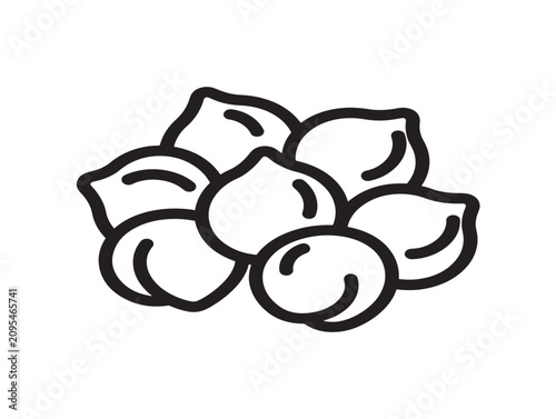 Chickpeas icon. Garbanzo beans line art vector. Healthy food ingredient.