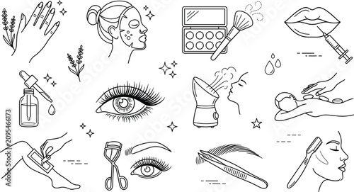 Canvastavla Beauty salon spa facial mask makeup lash brow curler manicure injection massage