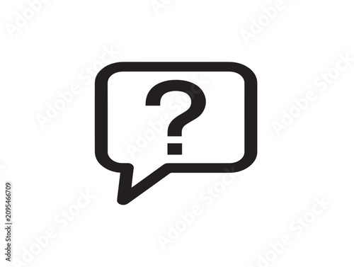 Help sign icon. Question mark in speech bubble. Customer support symbol.