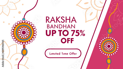 Schilderij op canvas Decorative vector graphic illustration featuring traditional rakhi bracelets for