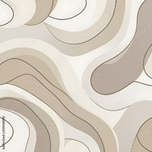 Modern Neutral Paper Cut Abstract Landscape Background