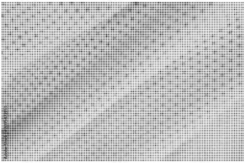 Abstract halftone dot texture background with geometric circular pattern in monochromatic black and grey gradient design elements.