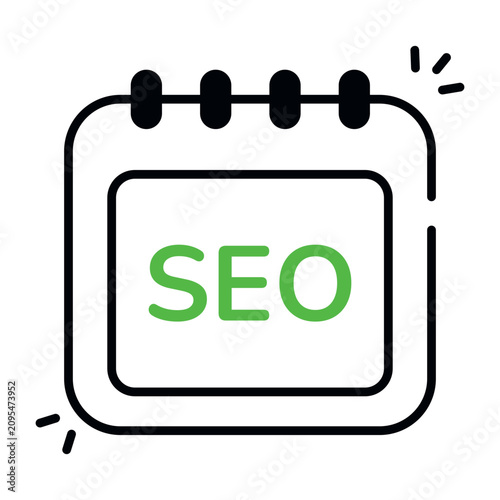 Foto Trendy design icon of seo schedule