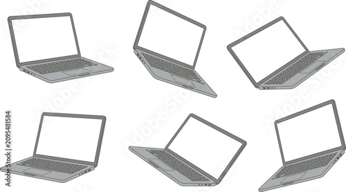 Art & Illustration Modern digital silver tech device pack 3D rendering
