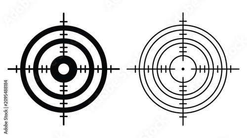 Fotografija Target Reticle Silhouette On White Background Vector Illustration
