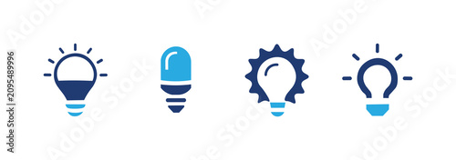 Photos Light bulb icon set