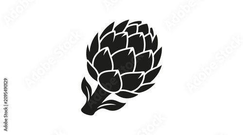Bild auf Leinwand artichoke silhouette on white background vegetable food black simple graphic ico