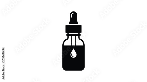 Tablou pe pânză dropper bottle silhouette on white background medicine pharmacy healthcare liqui