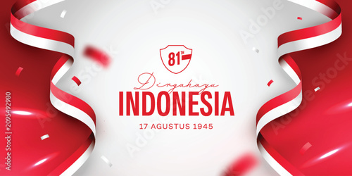Schilderij op canvas Dirgahayu Indonesia 17 agustus celebration