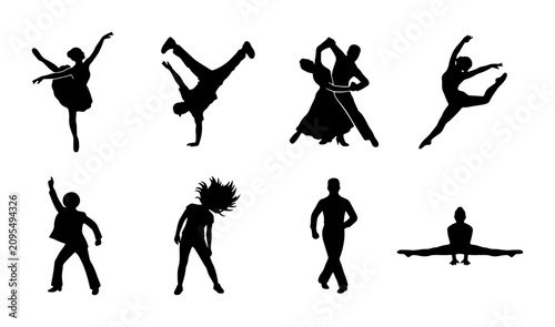 Photography Diverse Dance Silhouettes Collection, Ballet, Breakdance, Ballroom, Contemporary