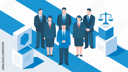 Fotografía Illustration Of A Prosecutor Who Upholds Transparency And Justice Vector Design