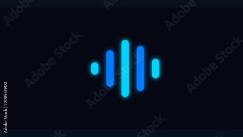 Neon blue audio sound wave motion graphic