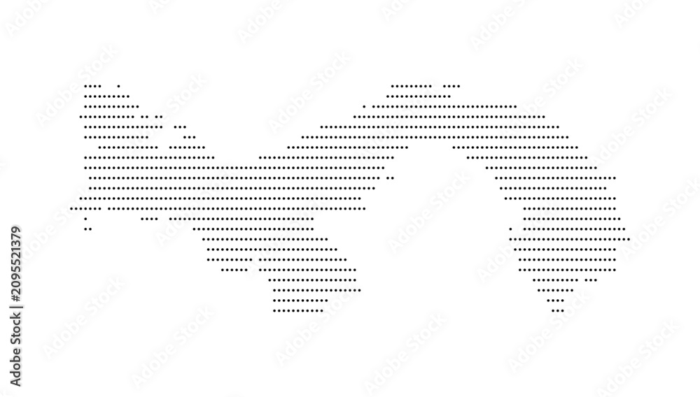 Fototapeta premium Panama Dotted Map Vector with Halftone Dot Pattern, Geographic Country Outline, Border, National Territory Shape, Central America Cartography Illustration for Atlas, Travel, and Infographic Design