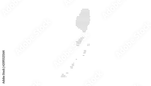 Canvastavla Saint Vincent and the Grenadines Dotted Map Vector with Halftone Dot Pattern, Ge