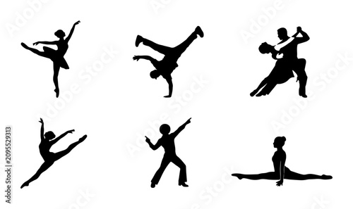 Photography Diverse Dance Silhouettes Collection: Ballet, Breakdance, Ballroom, Contemporary