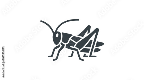 Photos Black silhouette of a grasshopper insect.