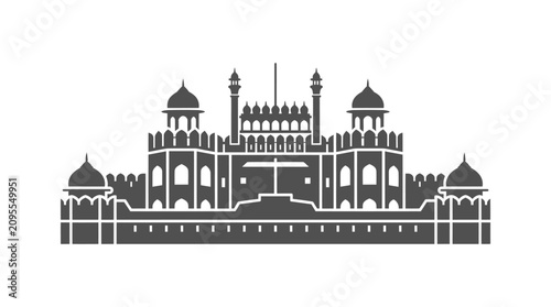 Foto Black silhouette of Indian palace architecture.