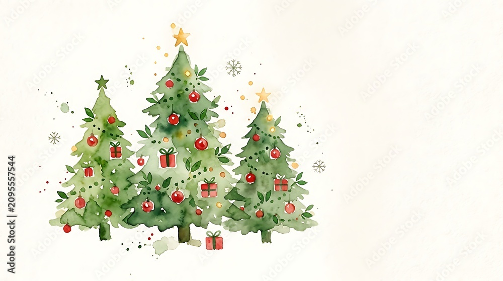 Fototapeta premium Elegant Christmas Tree with Red Ribbon on Red Background Festive Holiday Decoration for Merry Christmas and New Year Celebration Vector Illustration