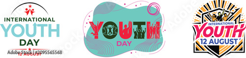 Foto International youth day graphics vibrant designs for social media and awareness