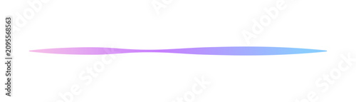 Abstract sleek horizontal divider vector with a vibrant pink, purple, and blue gradient. Elegant tapered wave shape perfect for modern layouts, minimalist website headers, and branding designs