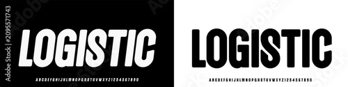 Cuadro en lienzo Logistic rounded font, trendy bold alphabet in the cartoon style, modern italic