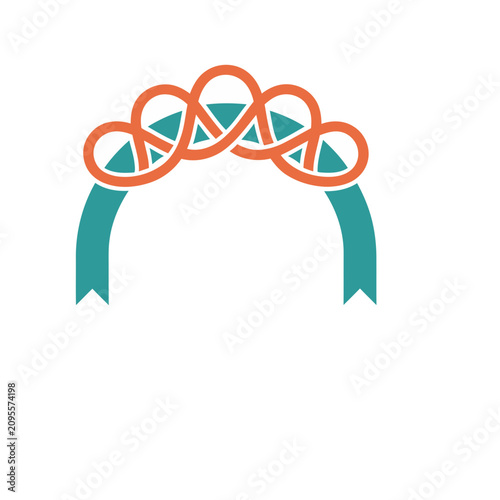 Abstract Arch with Ribbons and Interlocking Shapes
